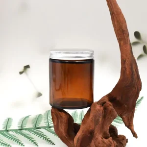 Amber Brown Glass Cosmetic Packaging Jars 180ML Reusable Face Cream Screw Cap Storage with Light Blocking Design