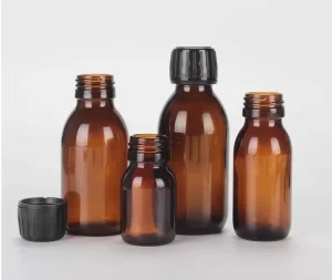 Amber Clear Medical Syrup Glass Bottle With Cap 28mm Antibiotics Pharmaceutical
