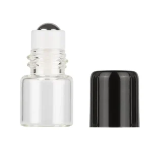 Amber Clear Roller Bottles 1ml 2ml 3ml 5ml Roll on Mini Glass Bottle for Perfume Essential Oils With Plastic Cap