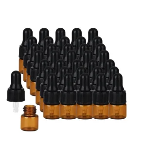 Amber Glass Dropper Bottles Empty Essential Oil Vials Pipette Cap Travel Refillable Container Aromatherapy Serum 5ml