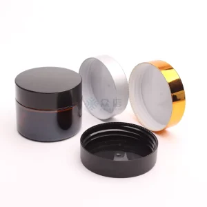 Amber Glass Jar Factory Direct Bulk Straight Wall Screw Neck Containers with Durable ABS Lids Storage Solution