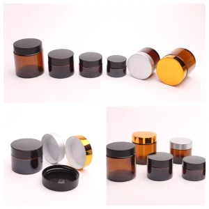 Amber Glass Jar Factory Direct Bulk Straight Wall Screw Neck Containers with Durable ABS Lids Storage Solution
