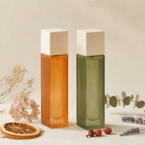 Amber Green Custom Spray Glass Rechargeable Empty Perfume Bottle 100ml