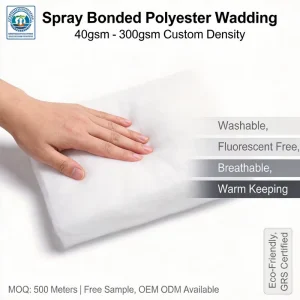 Antibacterial Spray Bonded Polyester Wadding 80GSM Anti Mite Safe Fill for Infant Mattress Pillow OEM