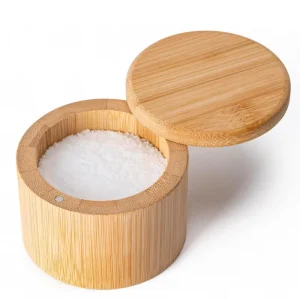 Bagnetic Swivel Lid Box Eco friendly Bamboo Spice Container 250mL Capacity 100% Food Safe for Kitchen Food Storage