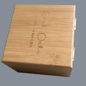 Bamboo Box with Customized logo Carved Wooden Box