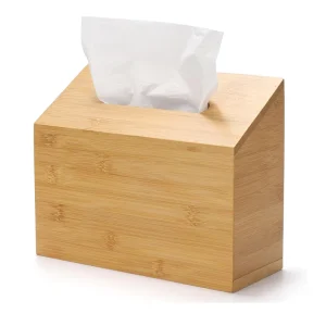 Bamboo Classic Hand Towel Holder Box Eco Friendly Decorative Cover for Disposable Paper Towels Bathroom Kitchen Countertop