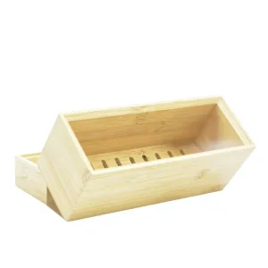 Bamboo Draining Chopstick Holder Modern Minimalist Rectangular Custom Home Storage Box Creative Gift Packaging logo Printing