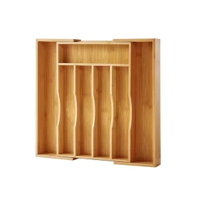 Bamboo Drawer Organizer Box Set Wood Storage Drawer Divider Organizers and Storage Trays