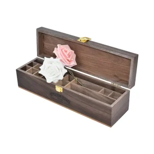 Bamboo Handmade Customizable Gift Craft Wooden Box with Matt Finish Natural Locked Design and Dividers