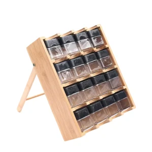 Bamboo Kitchen Cabinet Free Standing Four Tier Rectangle Countertop Spice Rack Storage Organizer Shelf
