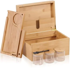 Bamboo Magnetic Stash Box with Accessories European Style Multi-functional Wood Raw Material Takeaway Food Container