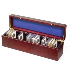 Bamboo Natural Color Certified Coin Box Mahogany Grain Finish
