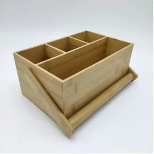Bamboo Office Desktop Stationery Storage Box