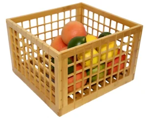 Bamboo Rectangle Storage Bin Multipurpose Stackable Classic Wooden Storage Bin Sleek Lattice Frames for Home Kitchen Pantry