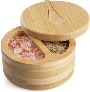 Bamboo Salt Box Bamboo Seasoning Pot Tea Sugar Coffee Kitchen Container Indian Spice Box Spice Jars Set