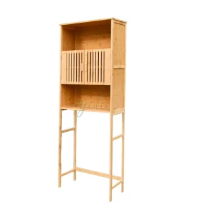 Bamboo Storage Rack Containers Organizer with Lids Cover Bathroom Paper Towel Rack Wooden Stand for Bath