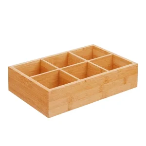 Bamboo Tea and Food Storage Organizer Container Box Wooden Holder Case for Tea Bags Coffee Sugar and Small Packets
