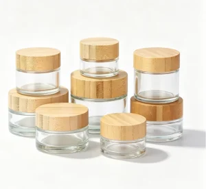 Bamboo Top Frosted Glass Jars 10g 20g 60g for DIY Balm Scrub Private Label Packaging
