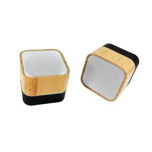Bamboo Wood Bluetooth Speaker Built in Battery and Voice Prompt Portable Outdoor Indoor Use for Desktop Car and Home