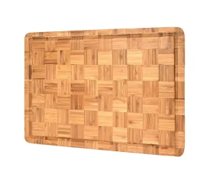 Bamboo Wood Cutting Board for Kitchen Large Cheese Charcuterie Chopping Board With Side Handle and Juice Grooves