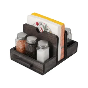 Bamboo and Wood Tissue Box with Storage