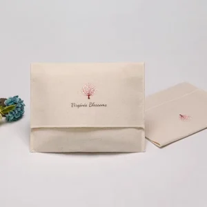 Beauty Cotton Canvas Envelope Dust Pouch Underwear Shoe Packing Bag With Flap
