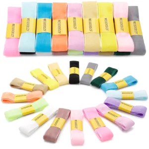 Bespoke 25mm Organza Shoelaces Plain Sheer Ribbon Strings 2.5cm Satin Webbing for Sneakers Gift Box Decoration Bulk