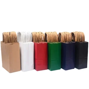 Best Quality Paper Bag Kraft Gift Packaging Bag With Logo Print Brown Kraft Paper Shopping Bags
