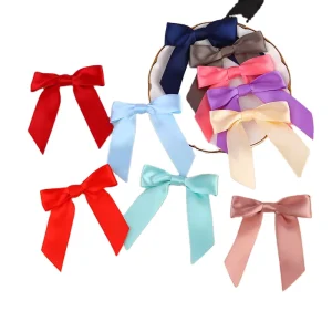 Best selling Bow Pre made Ready made Straight Knot Polyester Bow Eco friendly Gift Box Woven Ribbon Small Bow