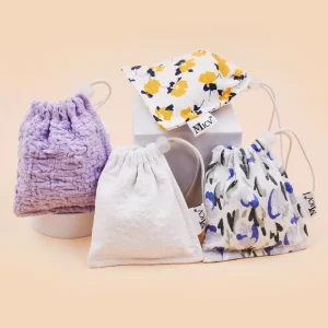 Bestpackaging Factory Price Custom Logo Flower Printed Cotton Drawstring Bags Custom Cloth Dust Filter Bag Dustbags