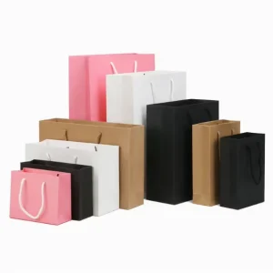Big Size Brown Kraft Paper Bag With Custom Print Logo Shopping Paper Bag