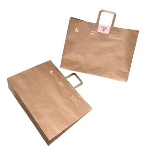 Big Size Brown Kraft Paper Bag with Custom Print Logo Shopping Paper Bag with Handle for Clothing