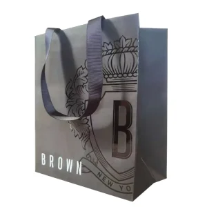 Biodegradable Custom Logo Gold Foil Stamping Eco Friendly Recyclable Paper Tote Bags Luxury Boutique Retail Shopping Packaging