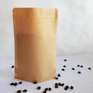 Biodegradable Eco Stand up Ziplock Pouch Window Custom Logo Hot Sealing Square Bottom Paper Bag Manufacturer