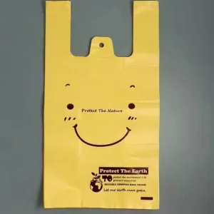 Biodegradable HDPE Side Gusset Plastic T shirt Bag
