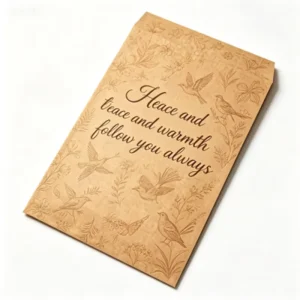 Biodegradable Kraft Paper Document Storage Bag Vintage Bird Floral Print Office File Handmade Snack Gift Wrapping