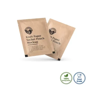 Biodegradable Kraft Paper Sachet Packaging Pouch Food Grade Custom Printed Sugar Powder Bag