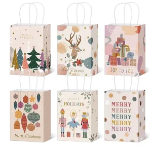Biodegradable Kraft Paper Shopping Bags Custom Printed Eco Friendly Gift Packaging with Handle