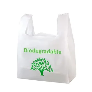 Biodegradable PLA Shopping Bag Plastic Disposable Carrier Bag Heavy Duty Thicken Waterproof Vest Handle Frosted Translucent