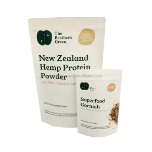 Biodegradable Pouches Kraft Packaging Pouch Resealable Zipouch Protein Powder Bags 3.5g Food PE Stand up Pouch