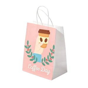 Biodegradable Waterproof Recyclable Luxury Style Brown Kraft Paper Bag Hand Length Handle Accepts Custom Flexographic Offset