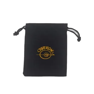 Black Cotton Recyclable Dust Bag with Drawstring Custom Logo for Promotion Rings Earrings Bracelets Watches & Glasses Packaging