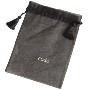 Black Custom Packaging Organza Gift Bags Organza Bags With Tassel Organza Drawstring Bag