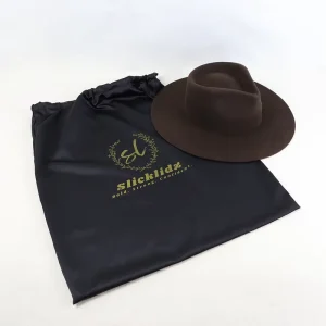 Black Drawstring Dust Bag with Teal Ribbon Polypropylene Fabric Durable Custom Logo for Handbag and Shoe Storage