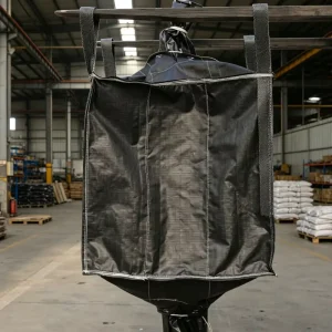 Black Internally Reinforced FIBC Jumbo Bags with 4 Point Internal Lift Loops and Reinforced Seams