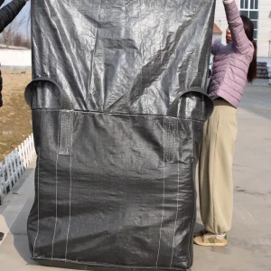 Black Open Top FIBC Bulk Bag for Easy Filling of Grains and Seeds