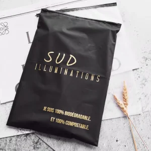 Black Slider Zipper Bag for Garment Packaging Reusable Matte Black Plastic Poly Bag for Clothing Underwear