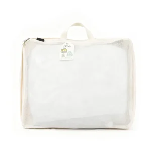 Blank Printable Canvas Dust Bag with Transparent Mesh Window Custom logo Clothing Pouch for Brand Retail Customization