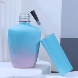 Blue Gradient Ramp 10ml 15ml Nail Polish Gel Empty Glass Bottles with Brush Lids